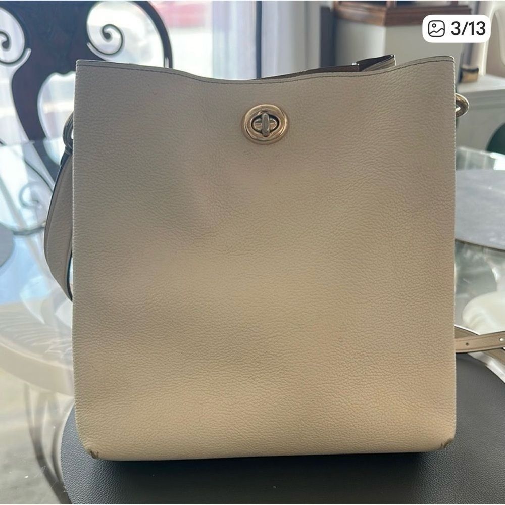 Coach Charlie Bucket Polished Pebbled Leather Crossbody Bag
